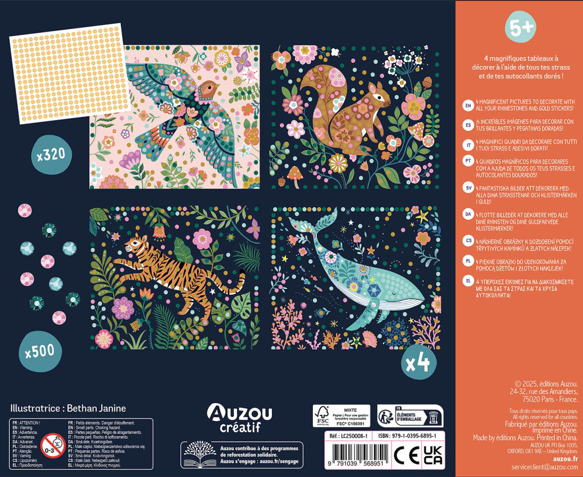 Auzou - Kreasæt - Kunst Med Rhinsten - Billeder