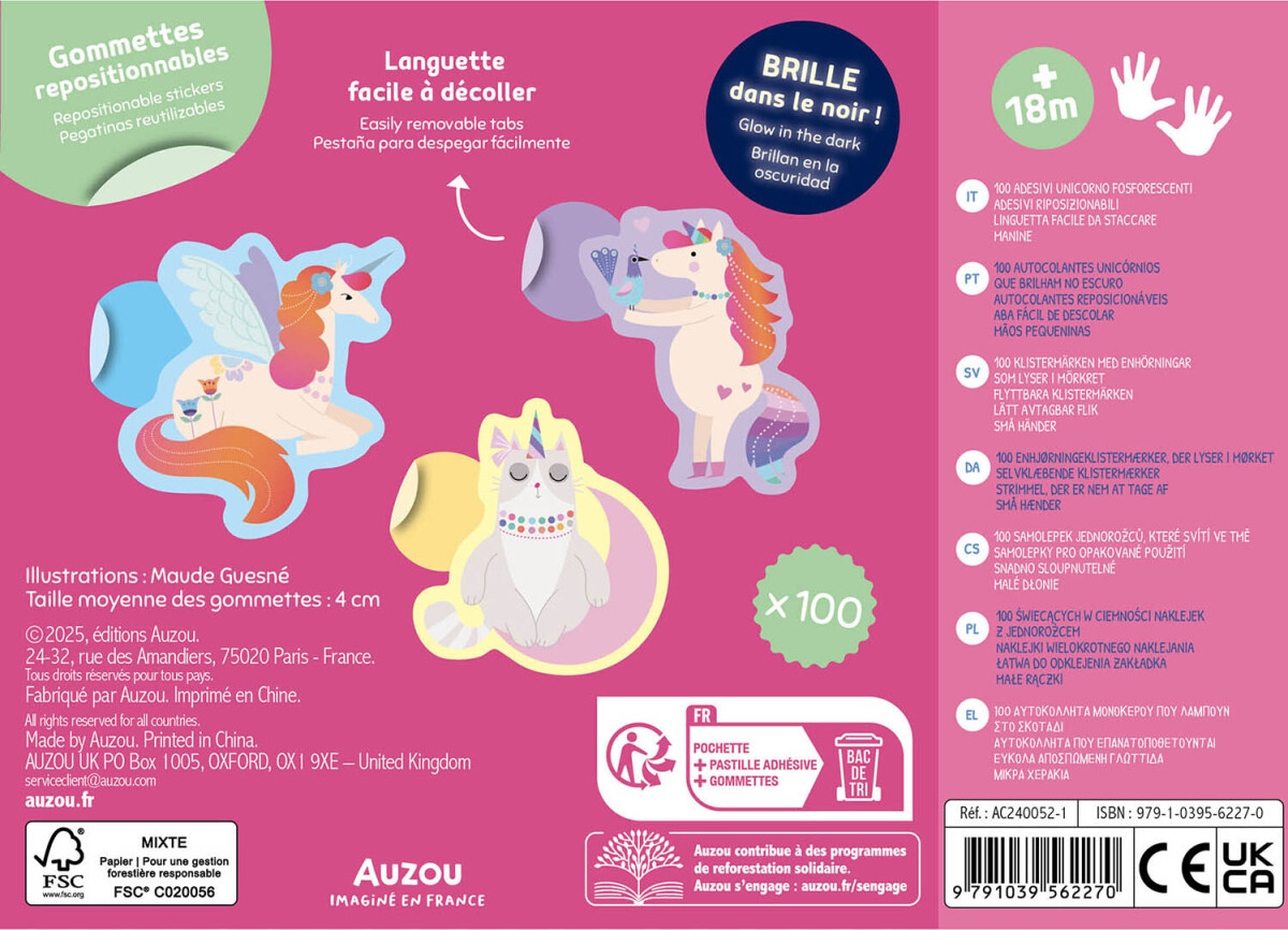 Auzou - Mine Første Klistermærker - Enhjørninger