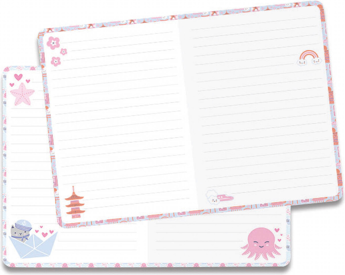 Auzou - Mit Kontor - Kawaii Notesbog Med Lås