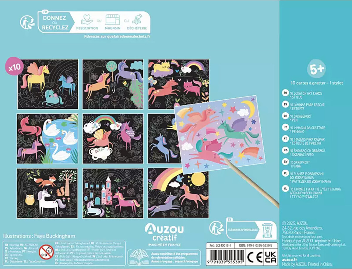 Scracht Art - Ridsekort Med Enhjørning Motiv - Auzou