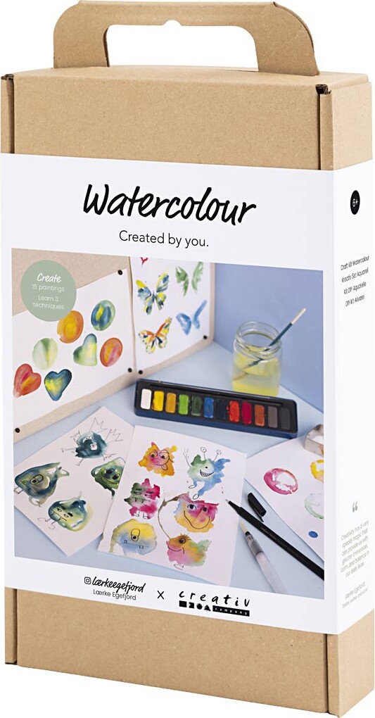 Vandfarve Sæt Til Børn - 22 Dele - Creativity In A Box