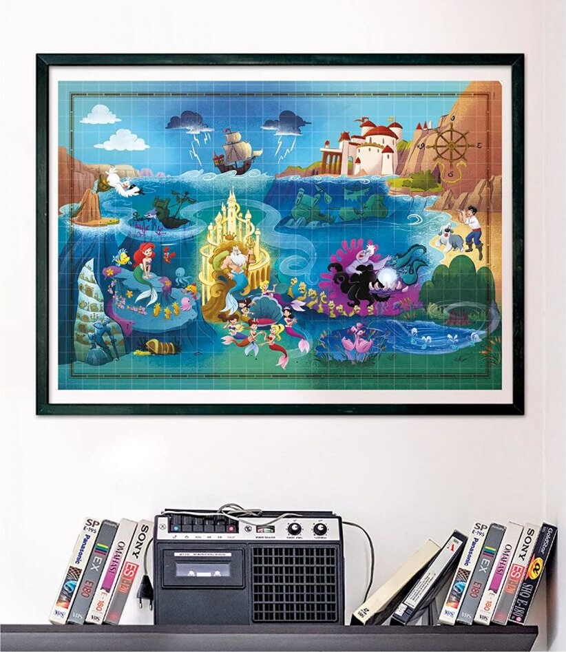 Disney Puslespil - Den Lille Havfrue - Story Maps - Clementoni - 1000