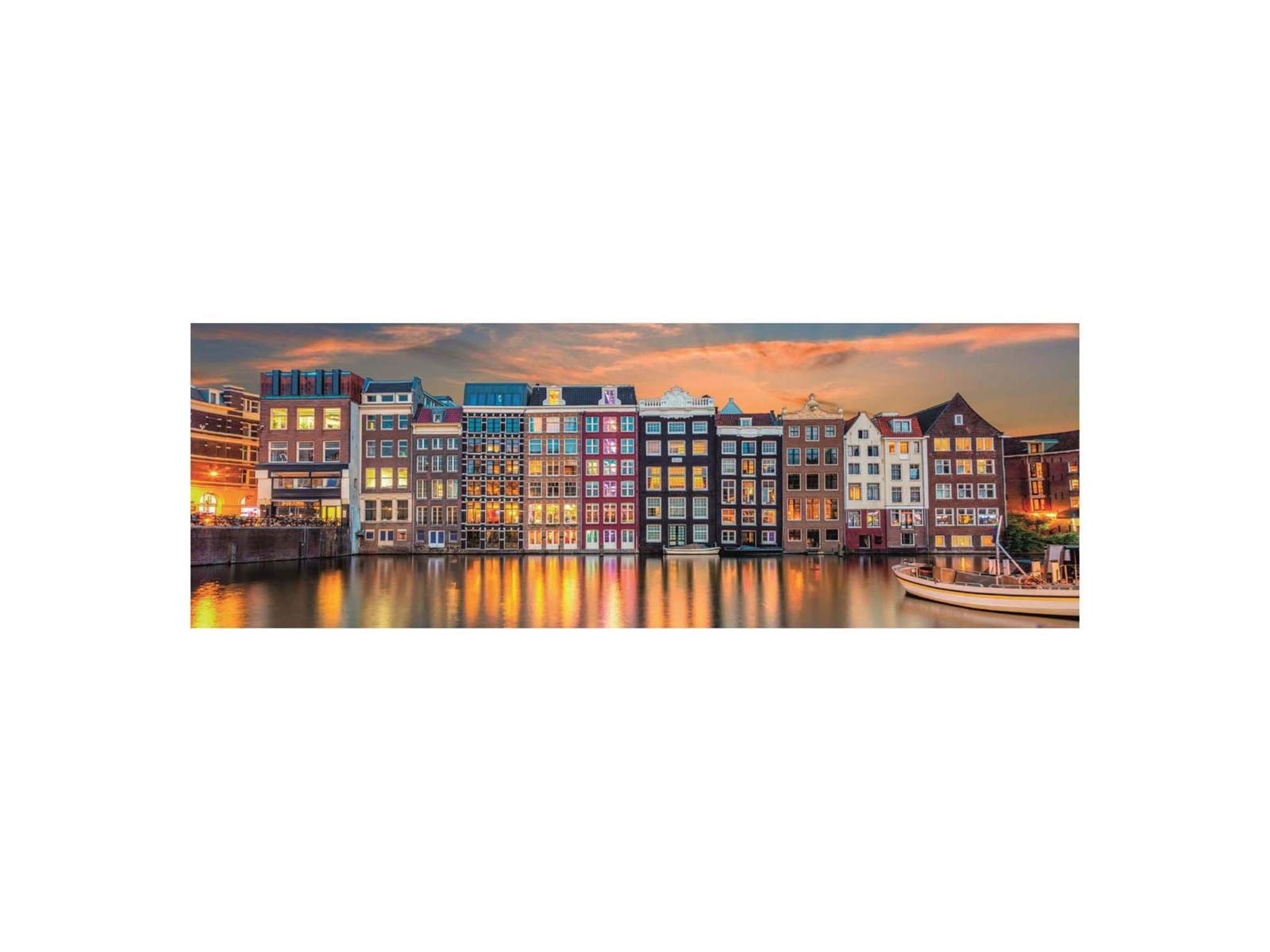 Clementoni Puslespil - Lys I Amsterdam - High Quality Panorama - 1000