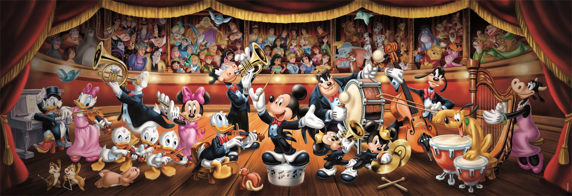 Disney Puslespil - Orkester - High Quality Panorama - 1000 Brikker -