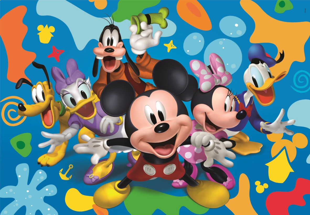Disney Puslespil - Mickey Og Venner - Color - 104 Brikker - Clementoni