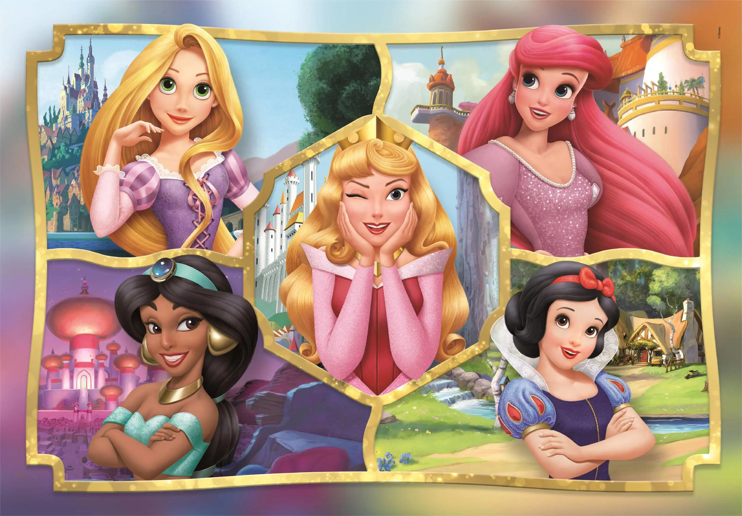 Disney Princess Puslespil - Super Color - 104 Brikker - Clementoni