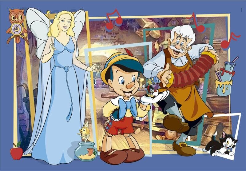 Disney Puslespil - Pinocchio - Super Color - 104 Brikker - Clementoni