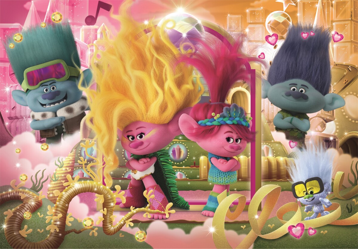 Trolls Puslespil - Trolls 3 Band Together - 104 Brikker - Clementoni