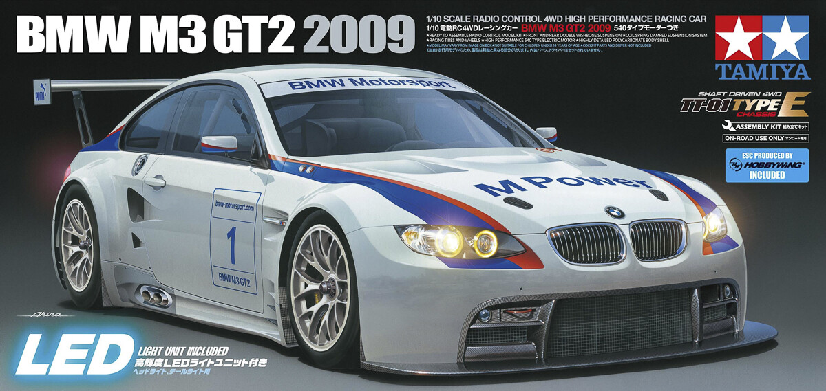 Tamiya 58449 - Rc Bmw M3 Gt2 2009 Bil - Tt-01 Type-E - 1 10