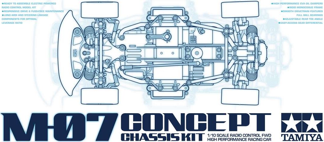 Tamiya - M-07 Concept Chassis Kit Rc Byggesæt - 1 10 - 58647
