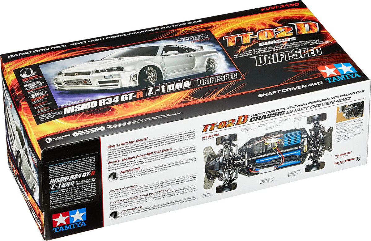 Tamiya 58605 - Rc Nissan Skyline R34 Gt-R Z-Tune Tt-02D - 1 10