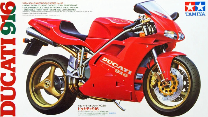 Tamiya - Ducati 916 Modelmotorcykel Byggesæt - 1 12 - 14068