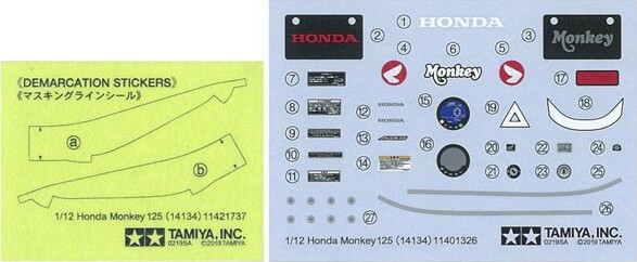 Tamiya - Honda Monkey 125 Motorcykel Byggesæt - 1 12 - 14134