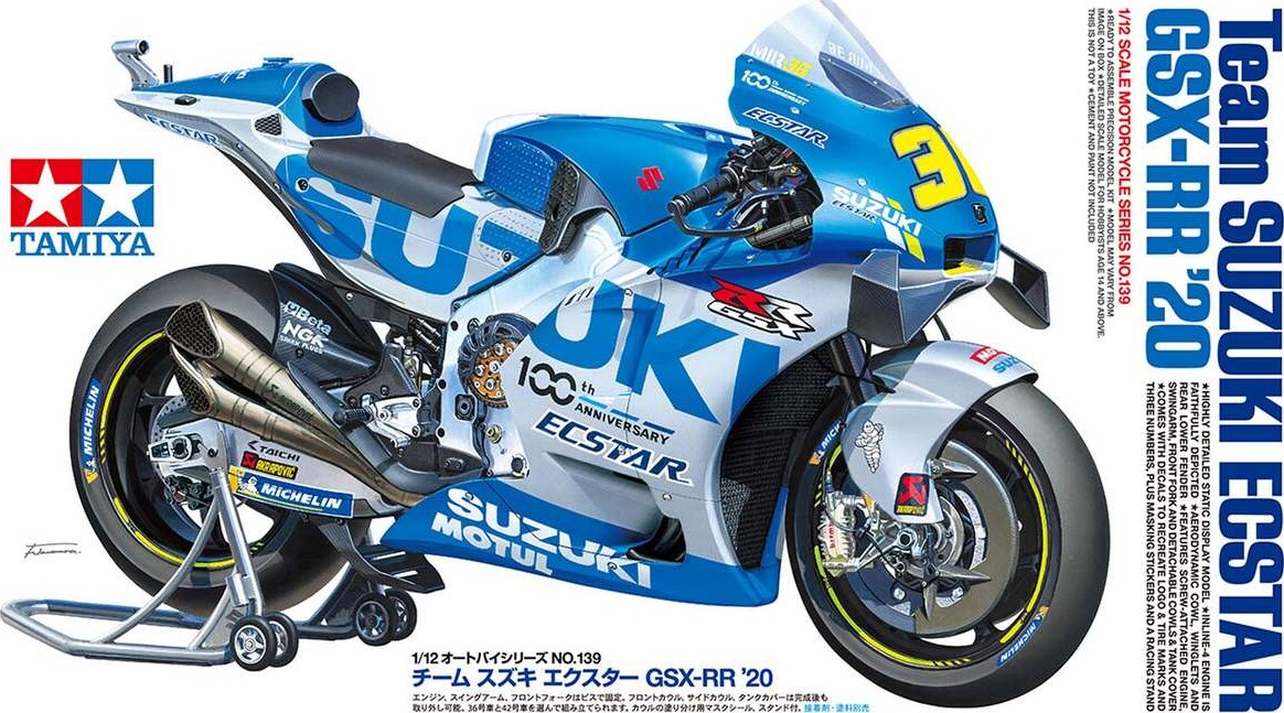 Tamiya - Team Suzuki Ecstar Gsx-Rr 20 Byggesæt - 1 12 - 14139
