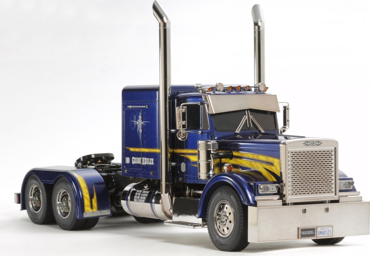 Tamiya - Rc Full Option - Grand Hauler Metal Blue Fjernstyret Lastbil - 1
