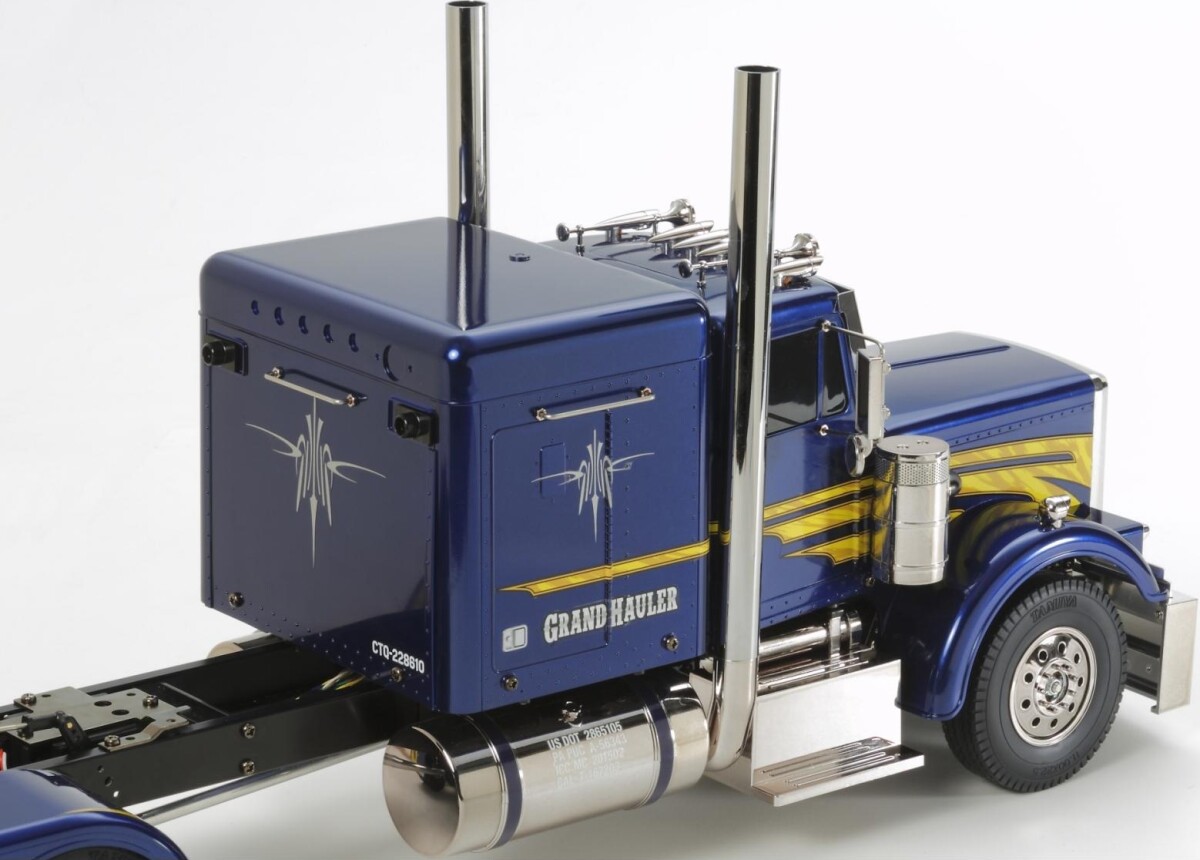 Tamiya - Rc Full Option - Grand Hauler Metal Blue Fjernstyret Lastbil - 1
