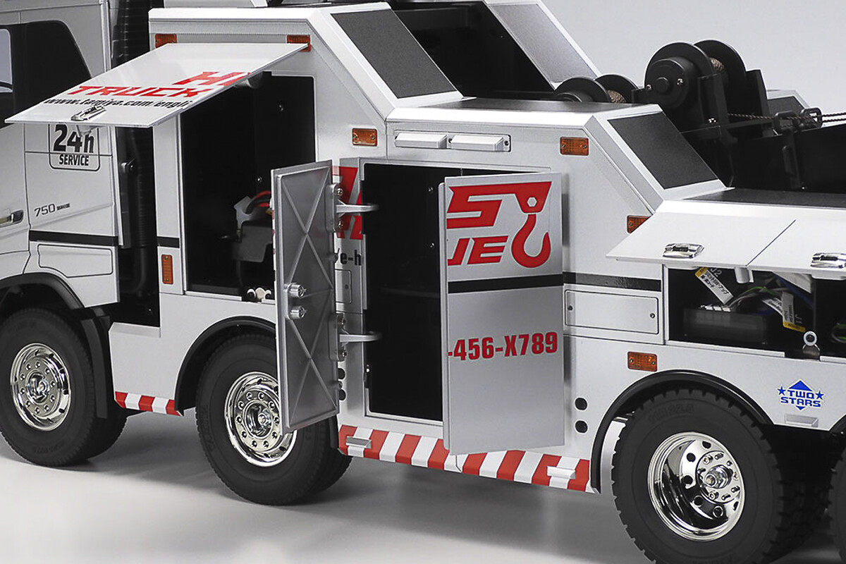 Tamiya 47528 - Rc Volvo Fh16 750 8X4 Tow Truck Silver - 1 14