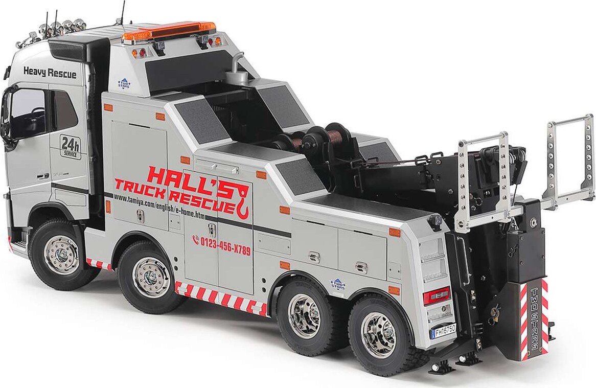 Tamiya 47528 - Rc Volvo Fh16 750 8X4 Tow Truck Silver - 1 14