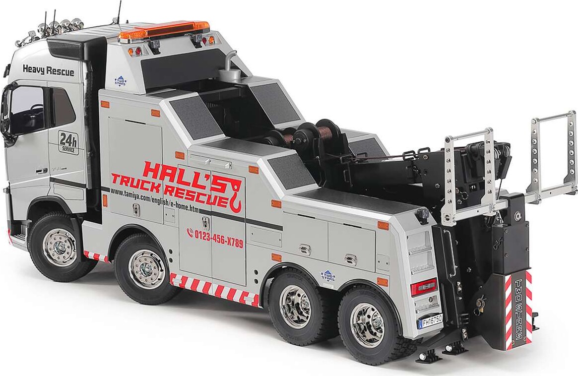 Tamiya 47528 - Rc Volvo Fh16 750 8X4 Tow Truck Silver - 1 14