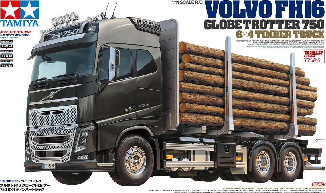 Tamiya - Rc Volvo Fh16 Globetrotter 750 6X4 Fjernstyret Lastbil Byggesæt -