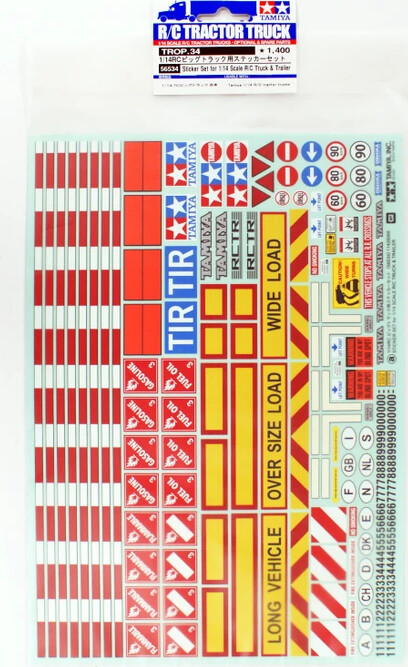 Tamiya - Tractor Trailer Sticker - 114 - 56534