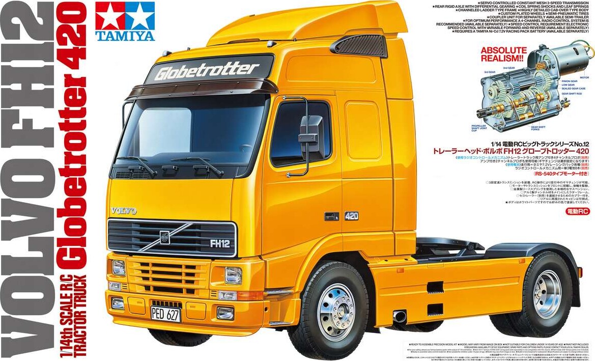 Tamiya - Rc Volvo Fh 12 Globetrotter 420 Fjernstyret Lastbil Byggesæt - 1