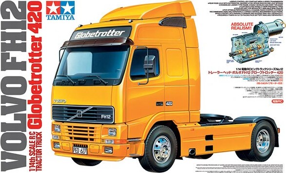 Tamiya - Rc Volvo Fh 12 Globetrotter 420 Fjernstyret Lastbil Byggesæt - 1