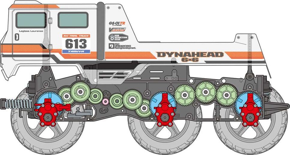 Tamiya - Rc Dynahead 6X6 G6-01Tr Fjernstyret Truck Byggesæt - 1 18 - 58660