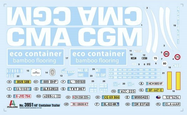 Italeri - 40 Container Trailer Byggesæt - 1 24 - 3951