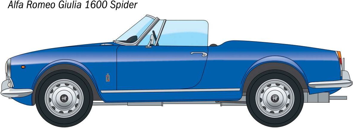 Italeri - Alfa Romeo Giulia 1600 Spider Bil Byggesæt - 1 24 - 3668S
