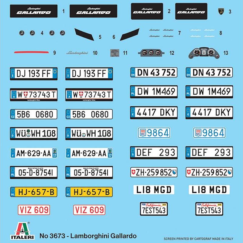 Italeri 3673 - Lamborghini Gallardo Model Bil Byggesæt - 1 24