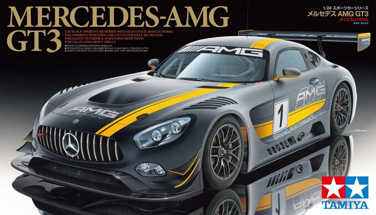 Tamiya - Mercedes-Amg Gt3 Modelbil Byggesæt - 1 24 - 24345