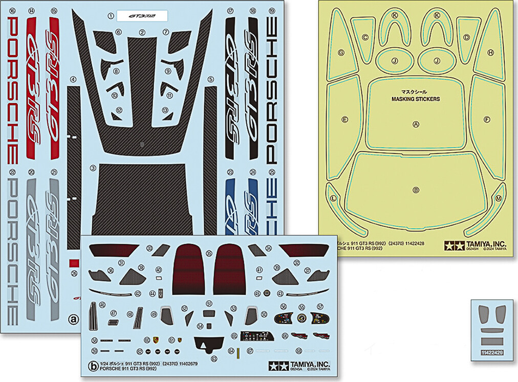Tamiya - Rc Porsche 911 Gt3 Rs 992 Bil Byggesæt - 1 24 - 24370