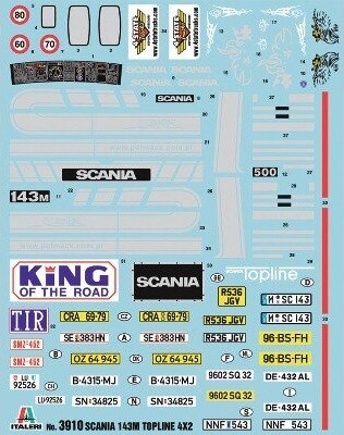 Italeri - Scania 143M Topline 4X2 Lastbil Byggesæt - 1 24 - 3910