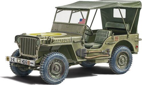 Italeri - Willys Jeep Bil Byggesæt - 1 24 - 3635