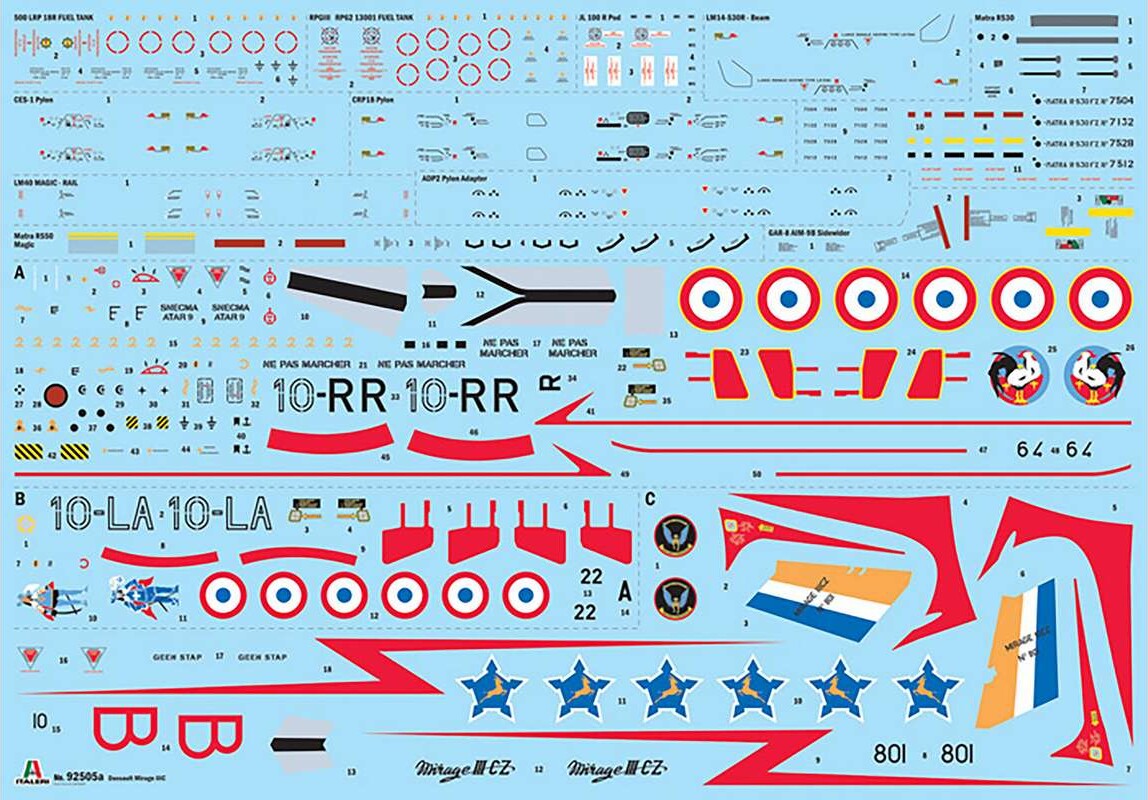 Italeri 92505 - Mirage Iiic - 1 32 - Model Fly Byggesæt