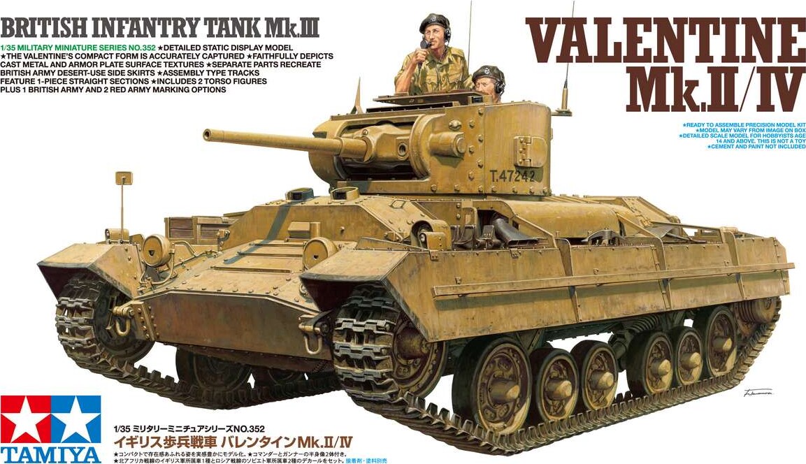 Tamiya - British Infantry Tank Mkiii Valentine Mkiiiv Byggesæt - 1 35 -