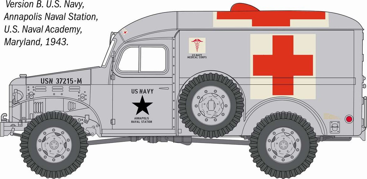 Italeri 90226 - Dodge Wc54 Ambulance - 1 35 - Model Byggesæt