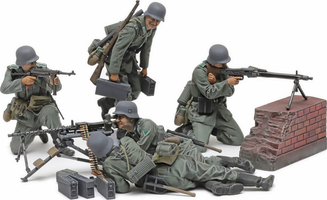 Tamiya - Military Miniatures German Machine Gun Team - Model Figurer - 1 35