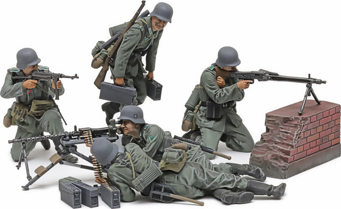 Tamiya - Military Miniatures German Machine Gun Team - Model Figurer - 1 35