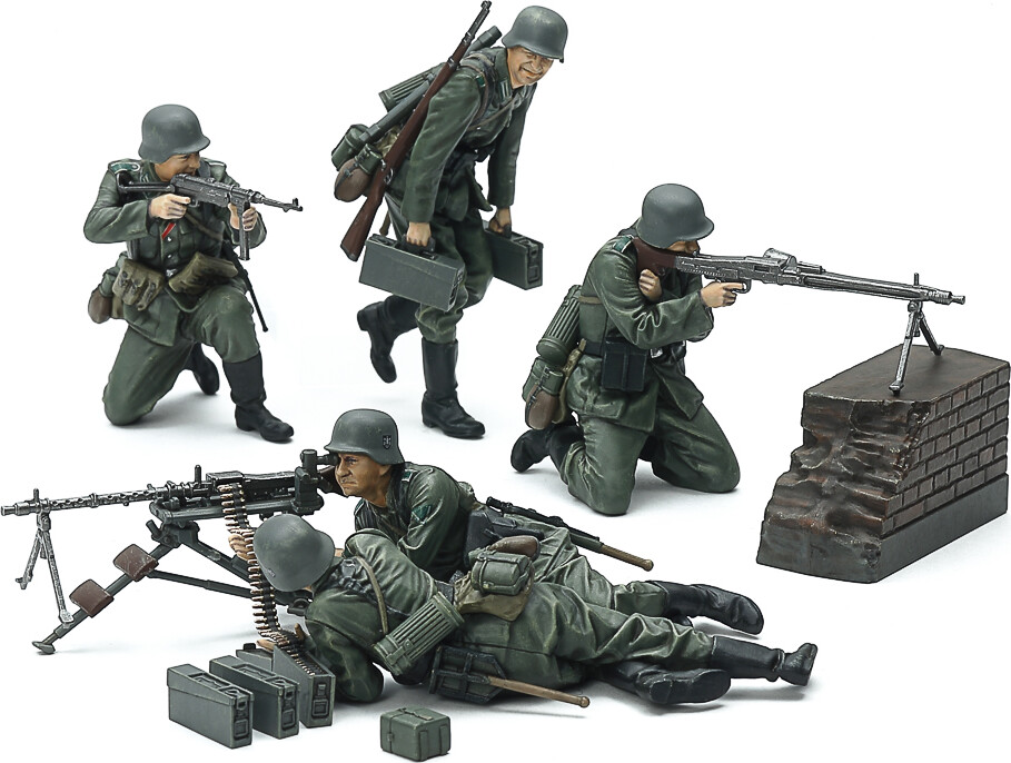 Tamiya - Military Miniatures German Machine Gun Team - Model Figurer - 1 35