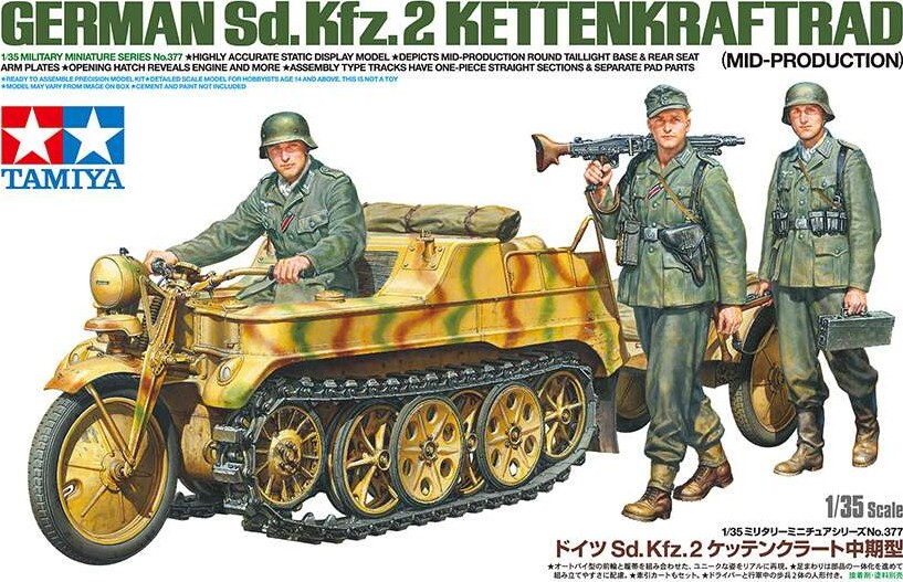 Tamiya - German Sdkfz2 Kettenkraftrad Byggesæt - 1 35 - 35377