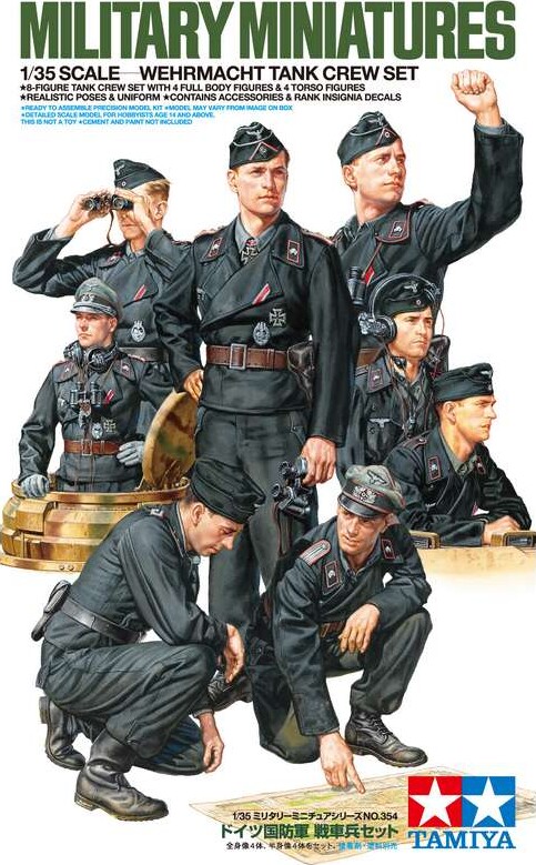 Tamiya - Wehrmacht Tank Crew Set - Model Figurer - 1 35 - 35354