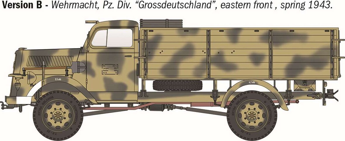 Italeri 6760 - Kfz 305 Opel Blitz Typ A 4X4 Lastbil Byggesæt - 1 35