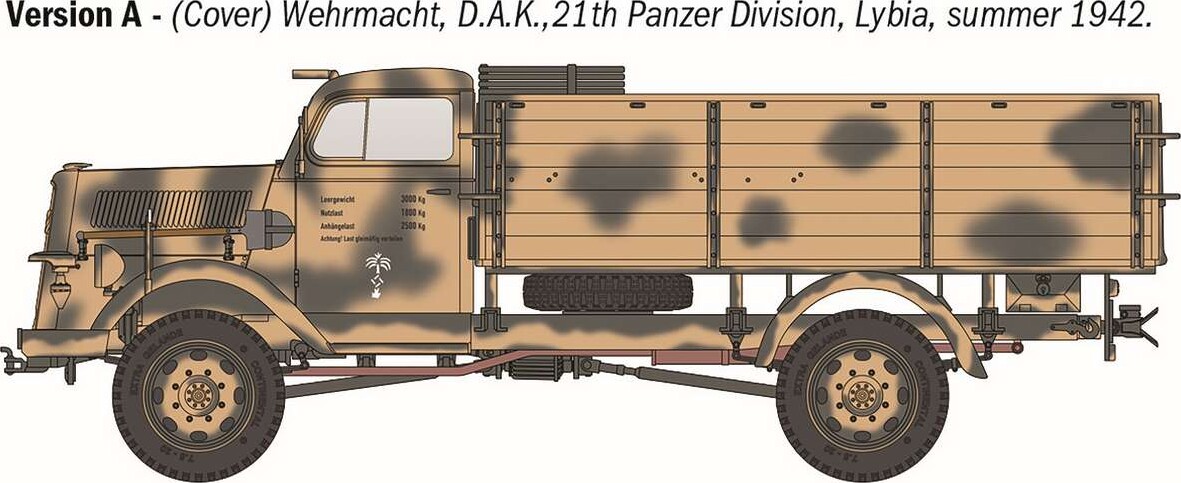 Italeri 6760 - Kfz 305 Opel Blitz Typ A 4X4 Lastbil Byggesæt - 1 35