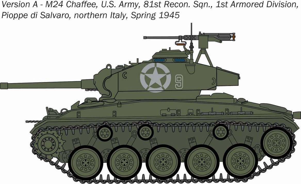 Italeri - M24 Chaffee Model Tank Byggesæt - 1 35 - 6761