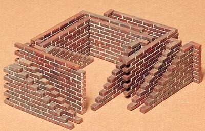 Tamiya - Brick Wall Set Mursten Byggesæt - 1 35 - 35028