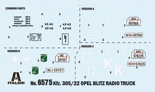 Italeri - Opel Blitz Radio Truck - Lastbil Byggesæt - 1 35 - 6575