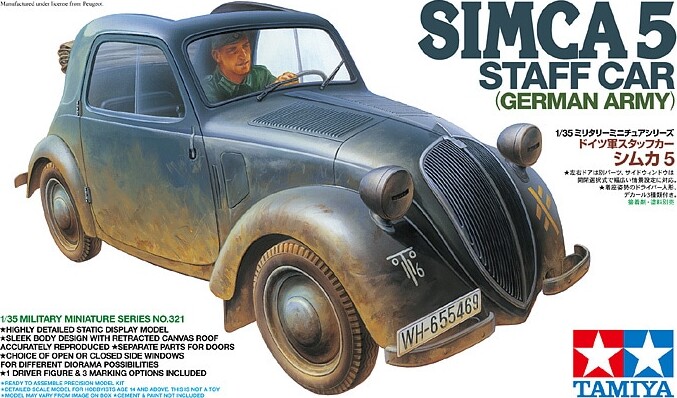 Tamiya - Simca 5 Staff Car German Army Byggesæt - 1 35 - 35321