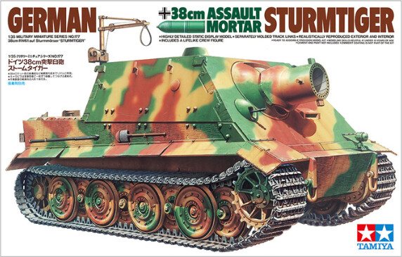 Tamiya - Sturmtiger Med Interiør Tank Byggesæt - 1 35 - 35177